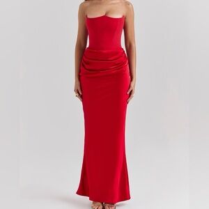 House of CB Strapless Red Dress